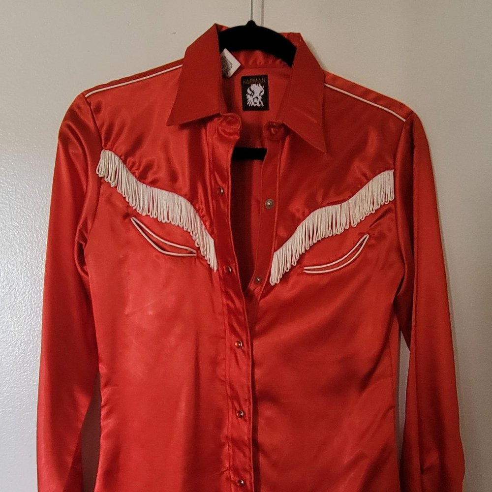 Red vintage western button up